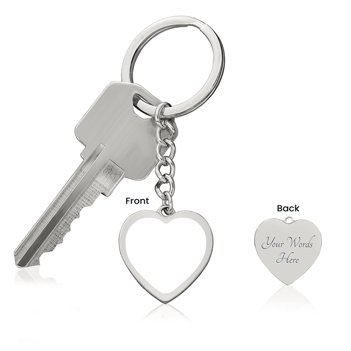 Engraved Heart Keychain