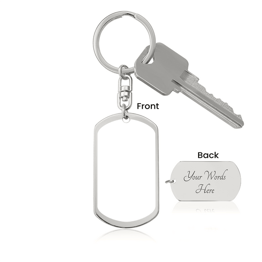 Engraved Dog Tag Keychain