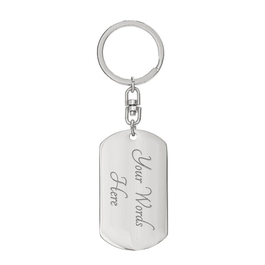 Graphic Dog Tag Keychain