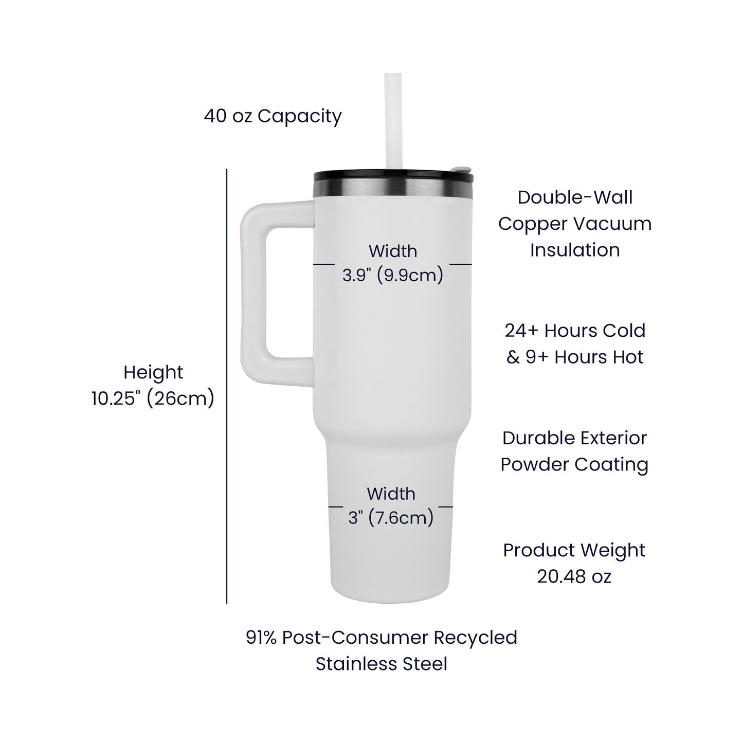 Pinnacle 40oz Tumbler - Laser engraved