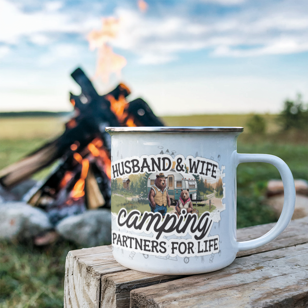 Husband & Wife Camping - Partners For Life - Camping Mug